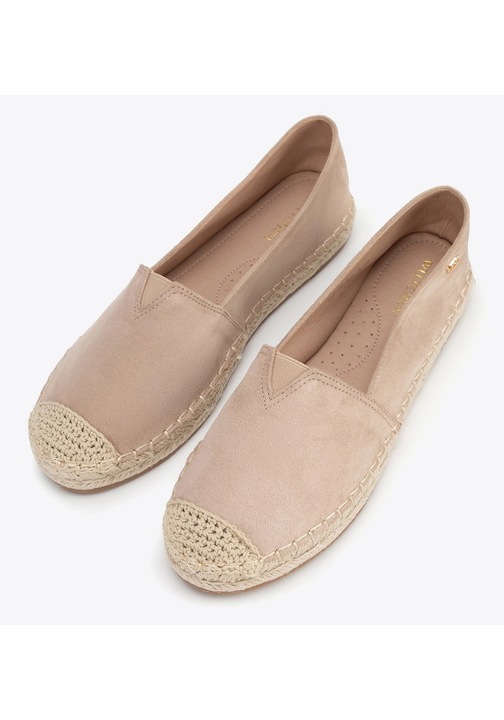 Mocasini dama, Wittchen, cu varf impletit, bej, sintetic, 37 EU