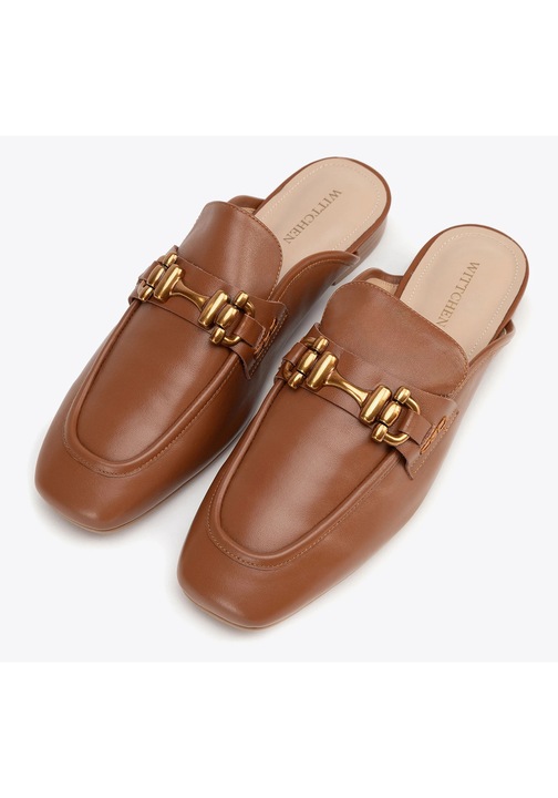 Мокасини за дами, Wittchen, естествена кожа, отворена пета, кафяви