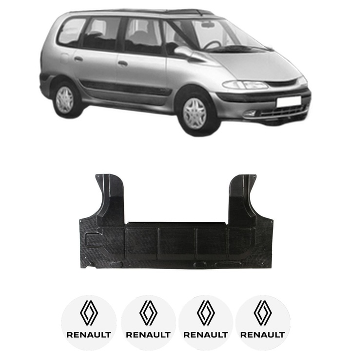 Scut motor RENAULT ESPACE III (JE0_) din 1996-2002, protectie auto, plastic, 4x Stickere auto cu RENAULT