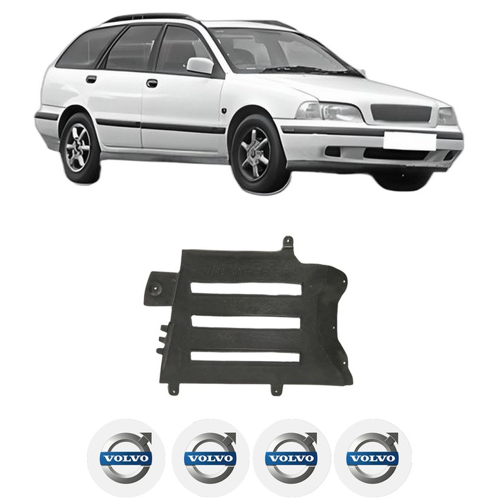 Scut motor VOLVO V40 Estate (645) din 1995-2004, protectie auto, plastic, 4x Stickere auto cu VOLVO