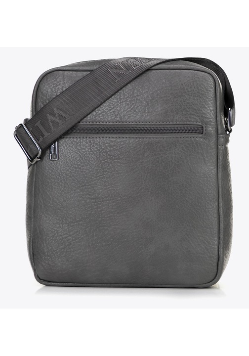 WITTCHEN чанта тип "месинджър", екологична, сива, с регулируема презрамка, 100% екологична кожа