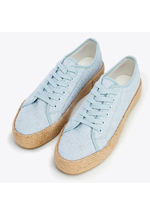 Дамски кецове Wittchen, сини, синтетични, сламена подметка, модерен дизайн