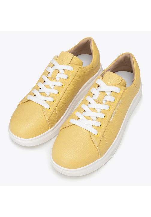 Tenisi dama Wittchen, piele naturala, galben, varf rotunjit, talpa din cauciuc