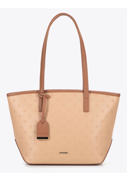 Дамска чанта WITTCHEN, екологична, бежова, 3 отделения, с цип