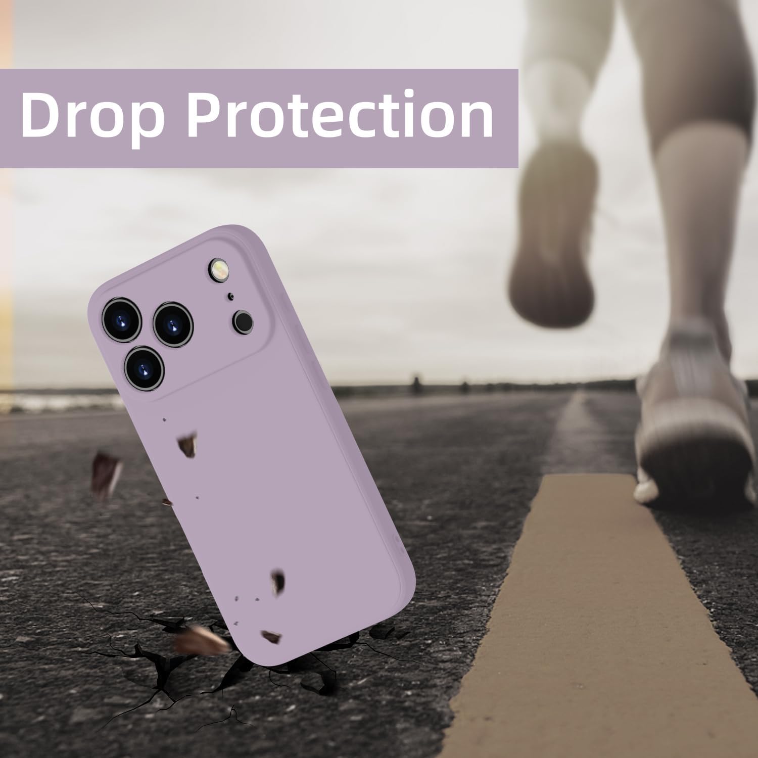 Husa Soft Touch, slim, ALC Mobile, anti soc, compatibila cu IPhone 17 Pro, Lila Tpu