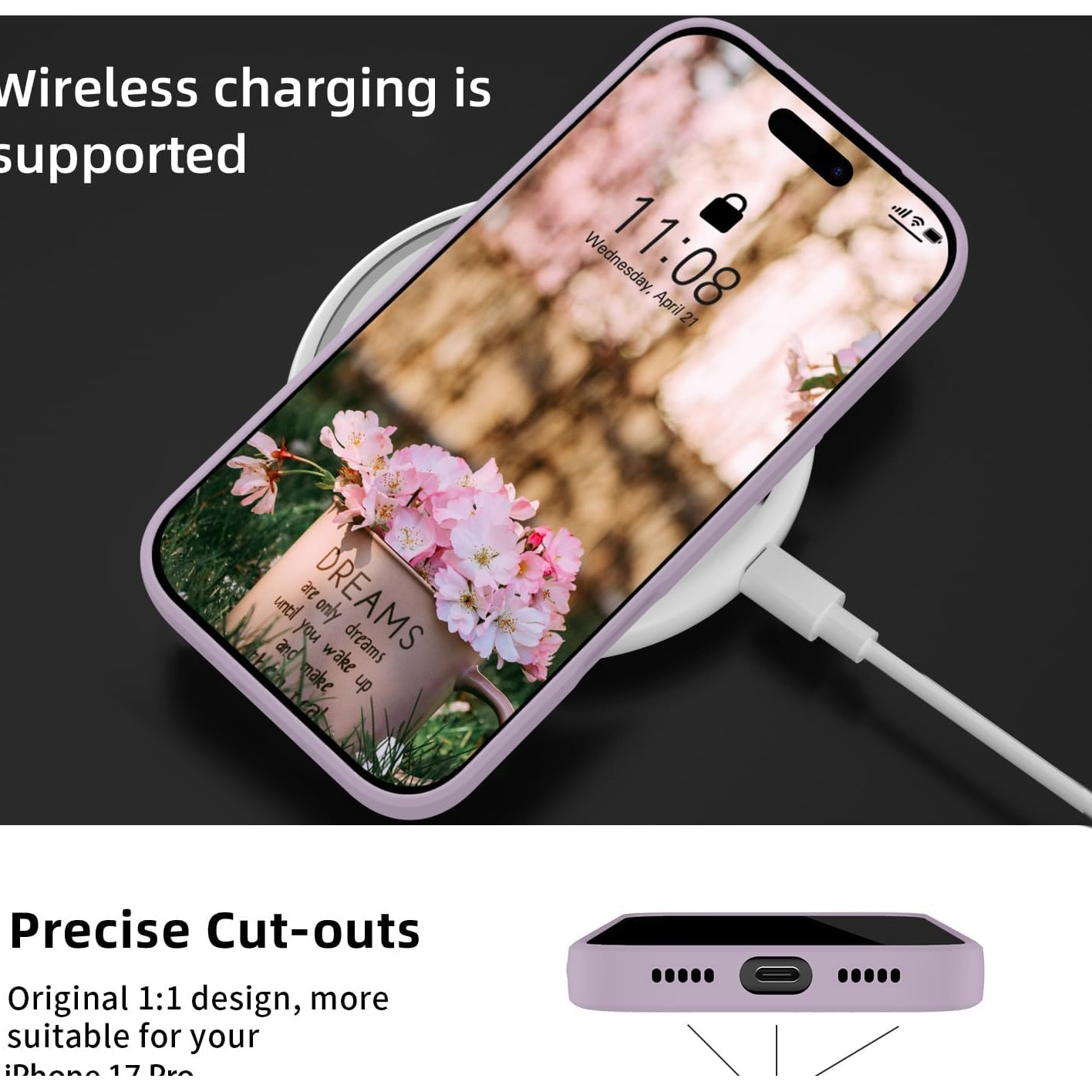 Husa Soft Touch, slim, ALC Mobile, anti soc, compatibila cu IPhone 17 Pro, Lila Tpu