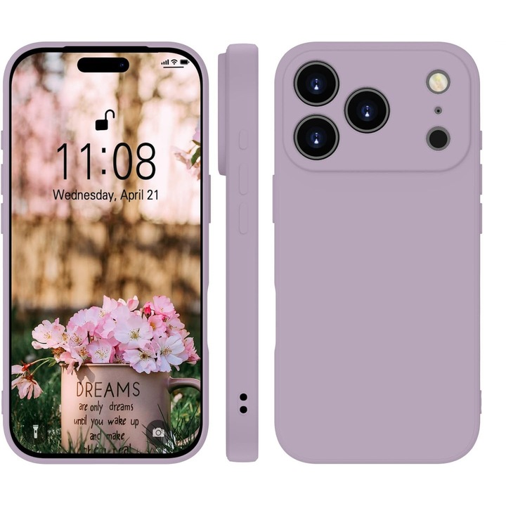 Husa Soft Touch, slim, ALC Mobile, anti soc, compatibila cu IPhone 17 Pro Max, Lila Tpu