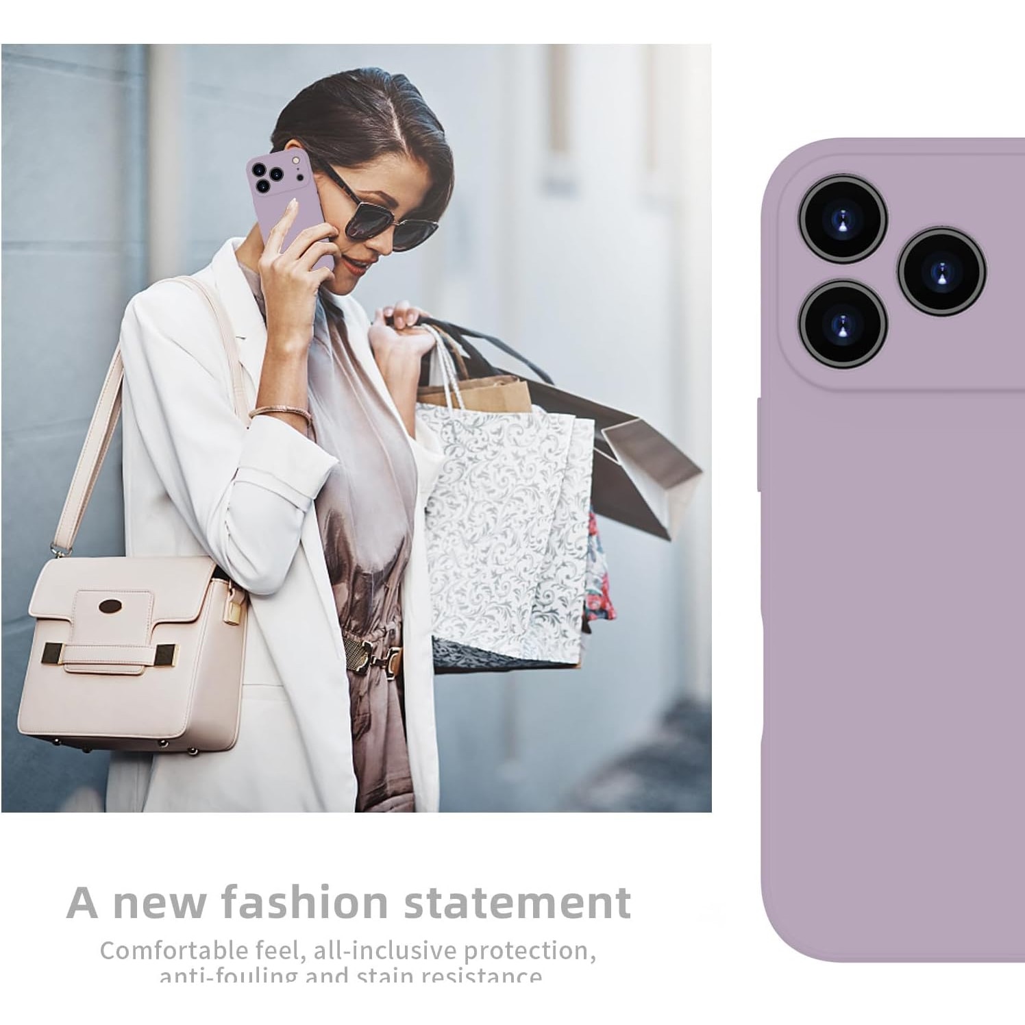 Husa Soft Touch, slim, ALC Mobile, anti soc, compatibila cu IPhone 17 Pro, Lila Tpu