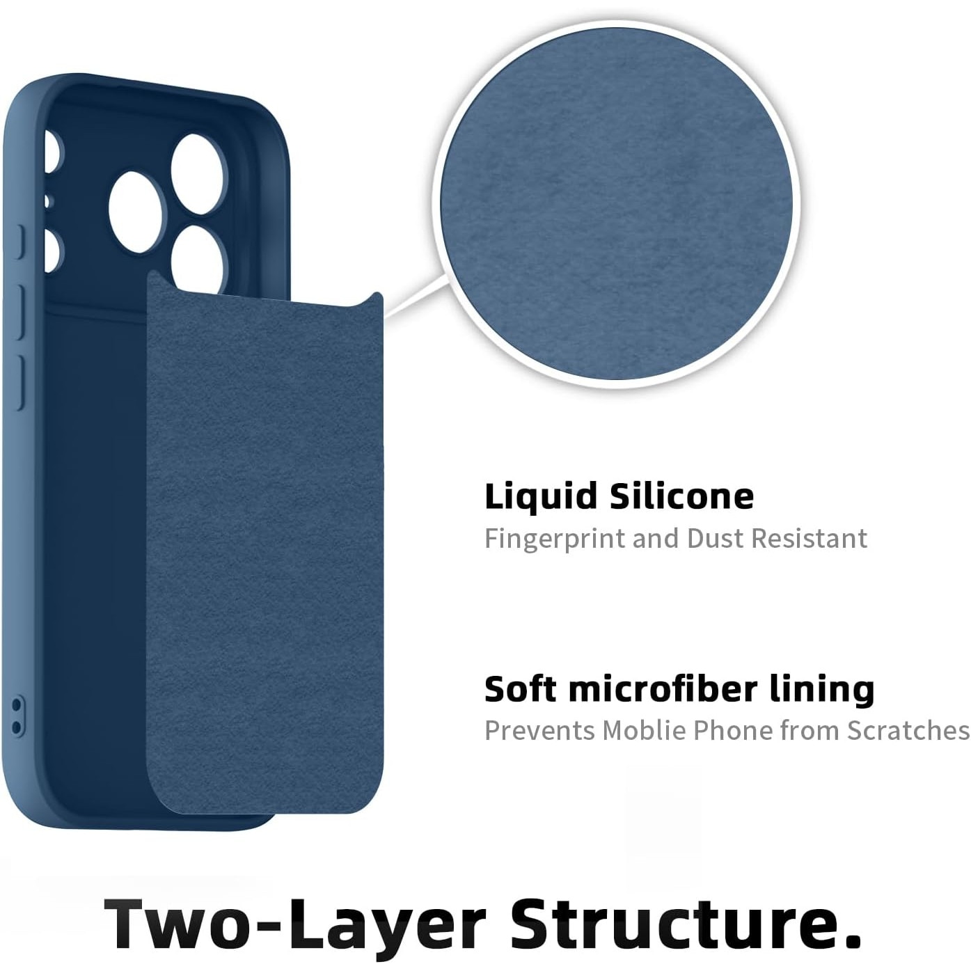 Husa Soft Touch, slim, ALC Mobile, anti soc, compatibila cu IPhone 17 Pro, Albastru Inchis Tpu
