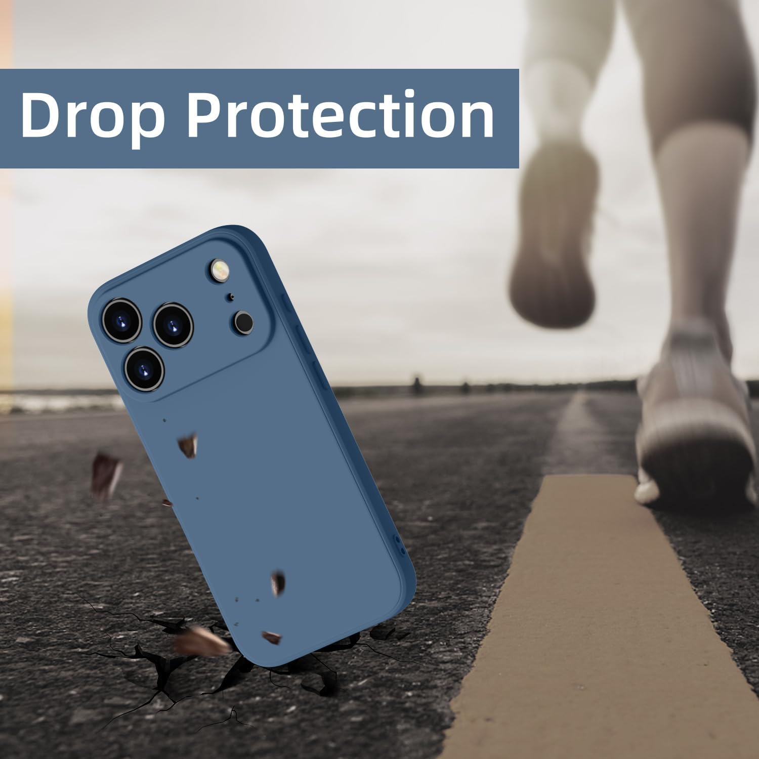 Husa Soft Touch, slim, ALC Mobile, anti soc, compatibila cu IPhone 17 Pro, Albastru Inchis Tpu