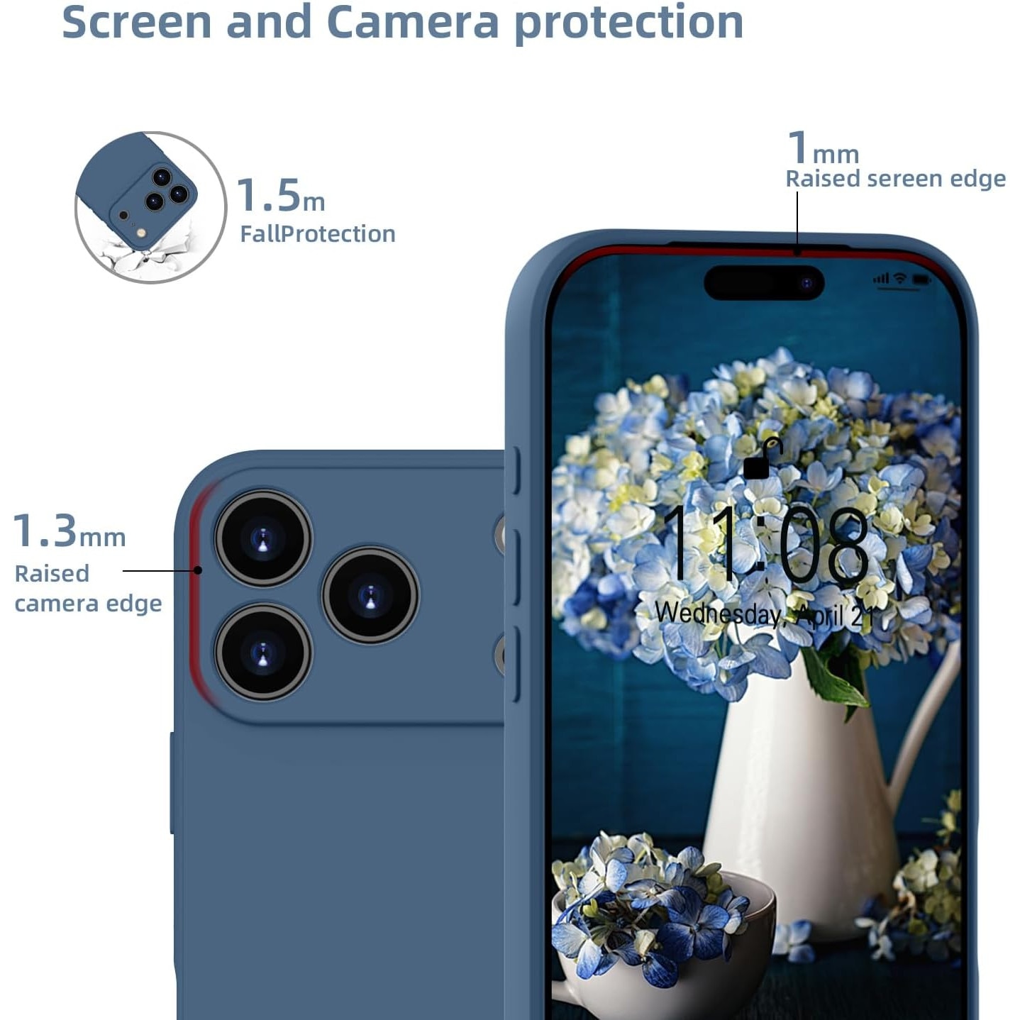 Husa Soft Touch, slim, ALC Mobile, anti soc, compatibila cu IPhone 17 Pro, Albastru Inchis Tpu