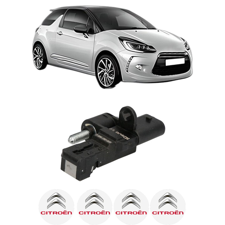 Senzor impulsuri arbore cotit CITROEN DS3 (SA_) 1.6 Racing din 2011-2015 KW 149 CP 203 CMC 1598, pentru pornire auto, Bosch, 4x Stickere auto cu CITROEN