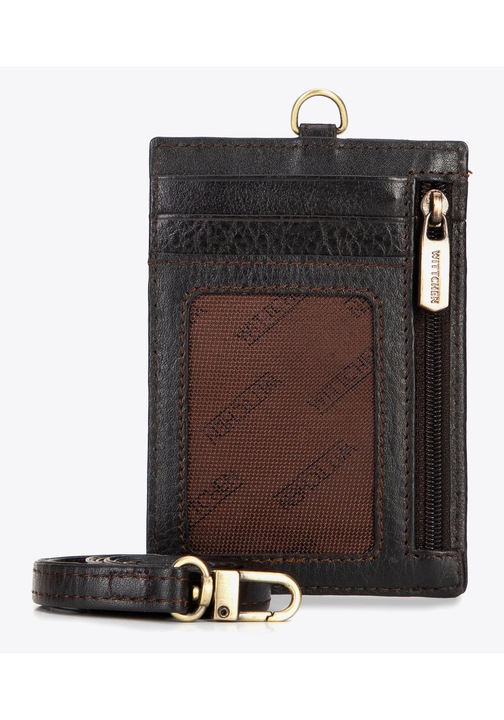 Калъф за документи от естествена кожа WITTCHEN, с RFID защита, 5 отделения за карти, 11,5x8см, тъмнокафяв