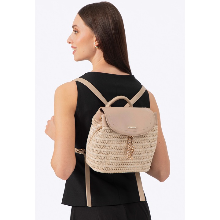 Дамска раница WITTCHEN, бежова, полипропилен, полиуретан