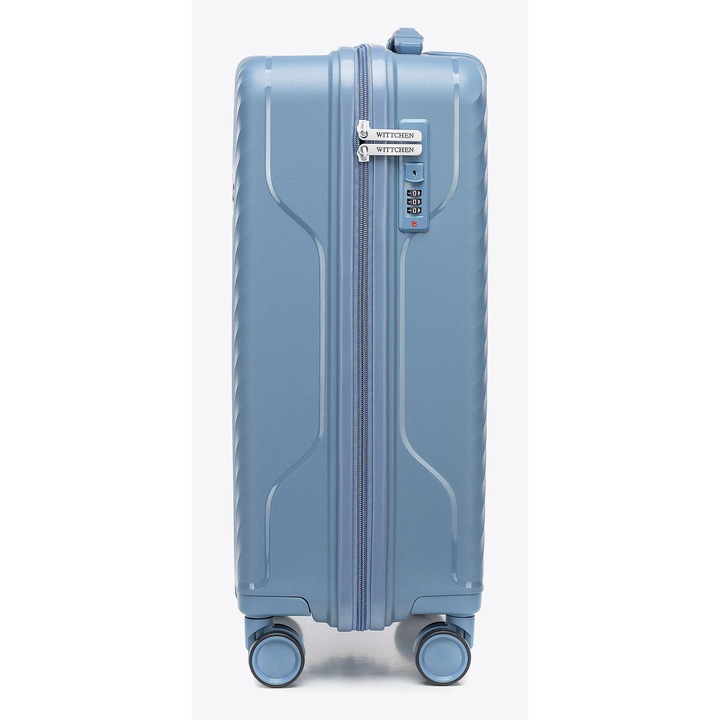 Troler WITTCHEN, colectia WIN LINE, polipropilen, 4 roti, albastru, dimensiuni aproximative.