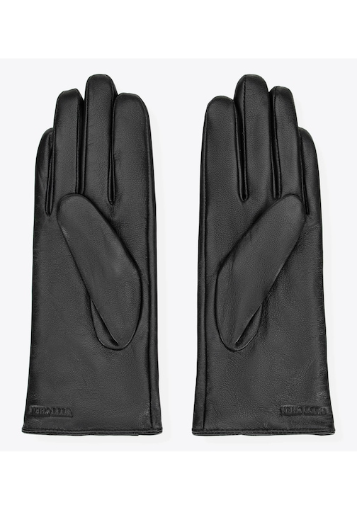 Manusi de dama din piele cu accente decorative, Wittchen, negru, L