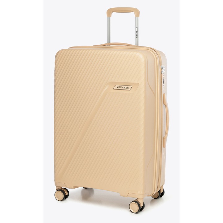 Среден куфар WITTCHEN, полипропилен, функция за разширяване, бежов, 55x35x23см