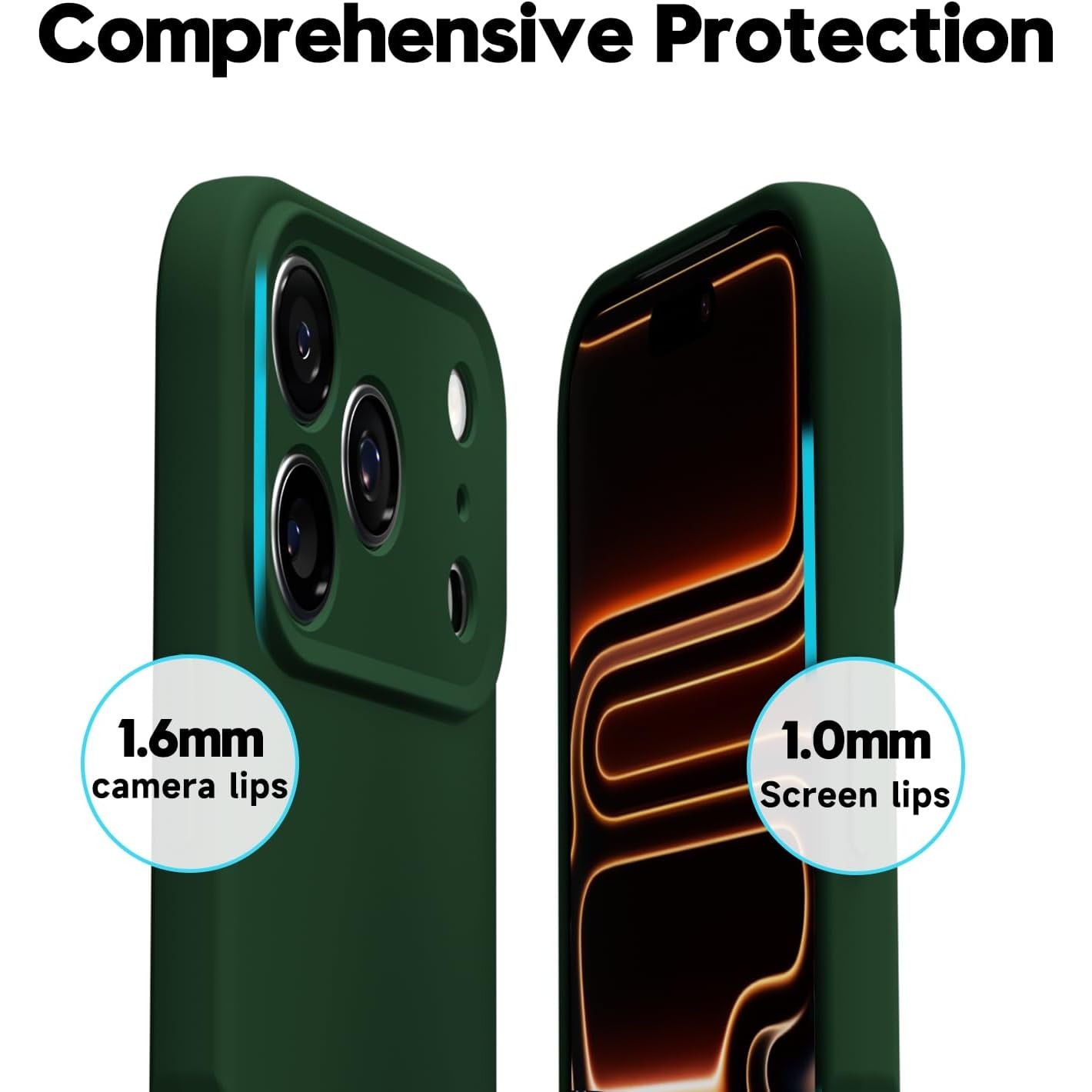Husa Soft Touch, slim, ALC Mobile, anti soc, compatibila cu IPhone 17 Pro Max, Verde Inchis Tpu