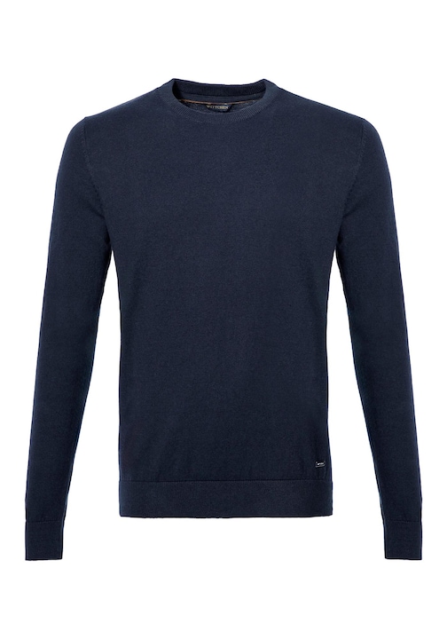 Pulover barbatesc Wittchen, bumbac/casmir, croiala clasica, bleumarin