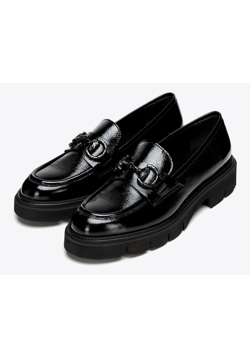 Mocasini pentru dama, Wittchen, piele naturala, cu catarama, negru, 38 EU