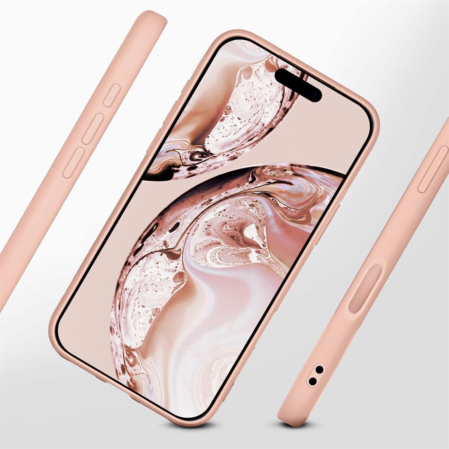 Husa Soft Touch, slim, ALC Mobile, anti soc, compatibila cu IPhone 17 Pro, Roz Pal Tpu