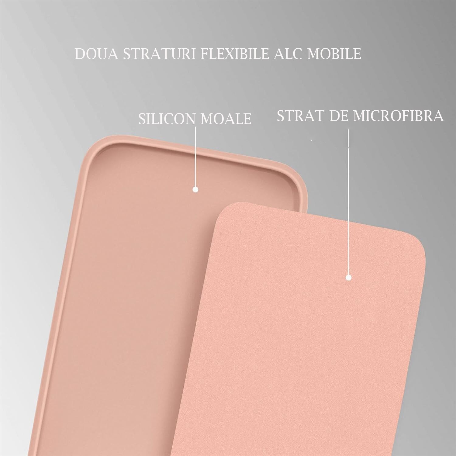 Husa Soft Touch, slim, ALC Mobile, anti soc, compatibila cu IPhone 17 Pro, Roz Pal Tpu