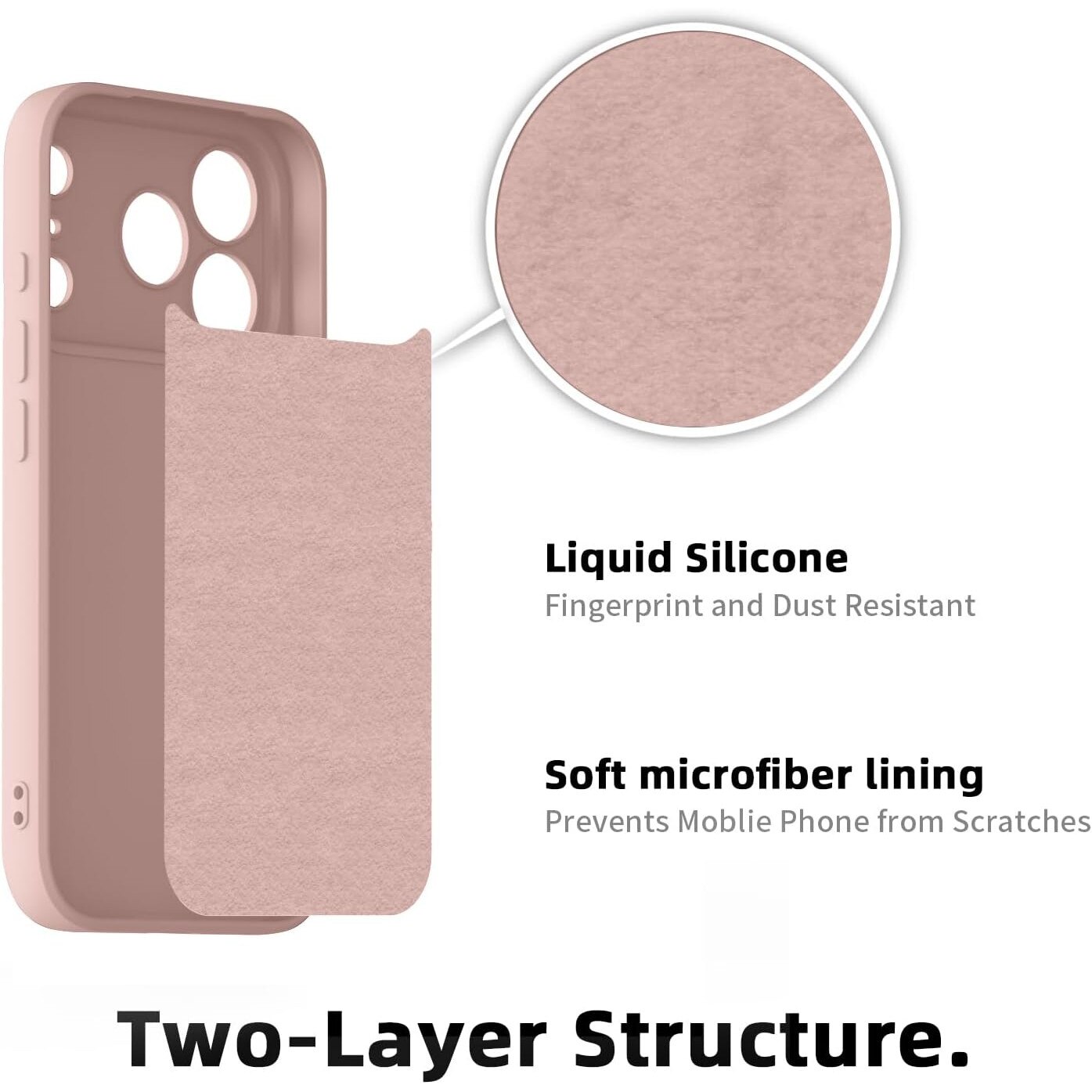Husa Soft Touch, slim, ALC Mobile, anti soc, compatibila cu IPhone 17 Pro, Roz Pal Tpu