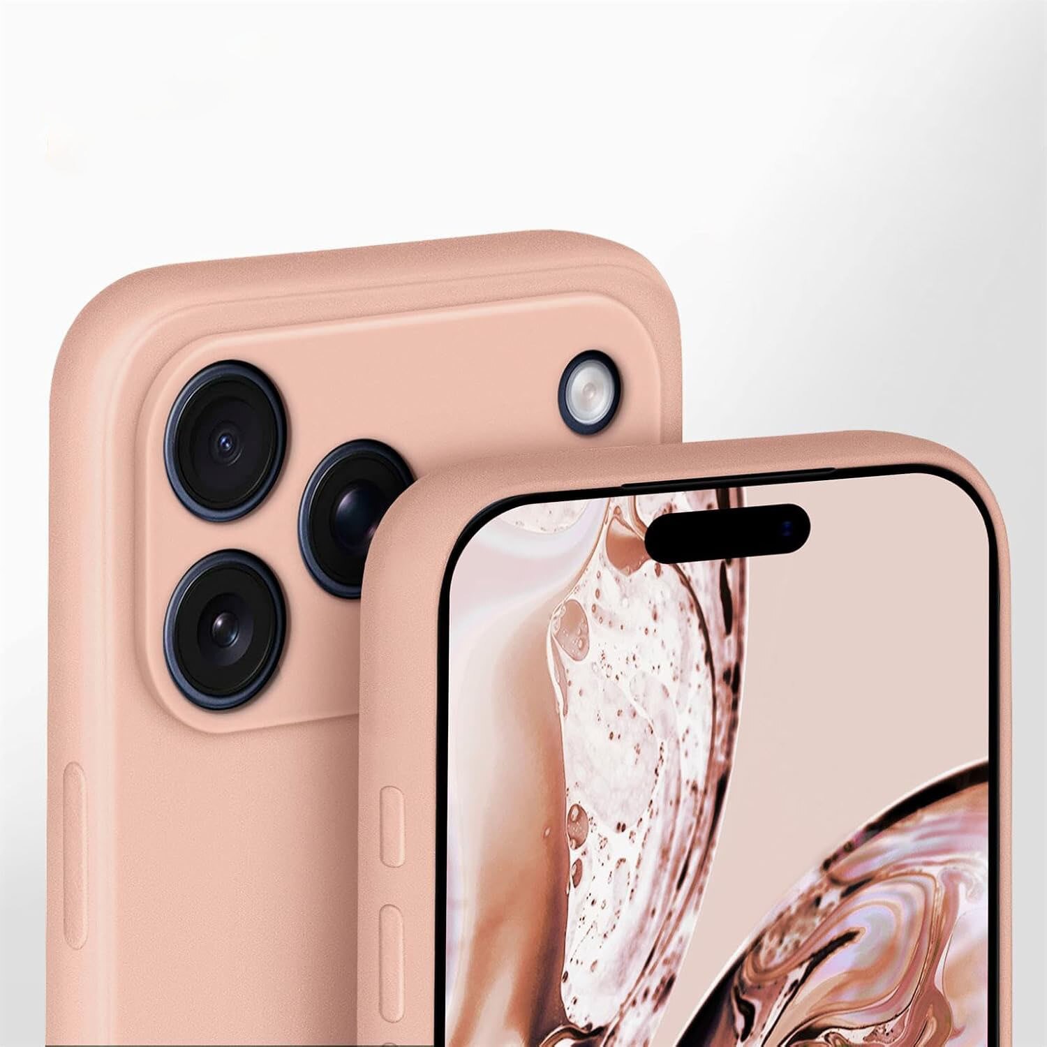 Husa Soft Touch, slim, ALC Mobile, anti soc, compatibila cu IPhone 17 Pro, Roz Pal Tpu