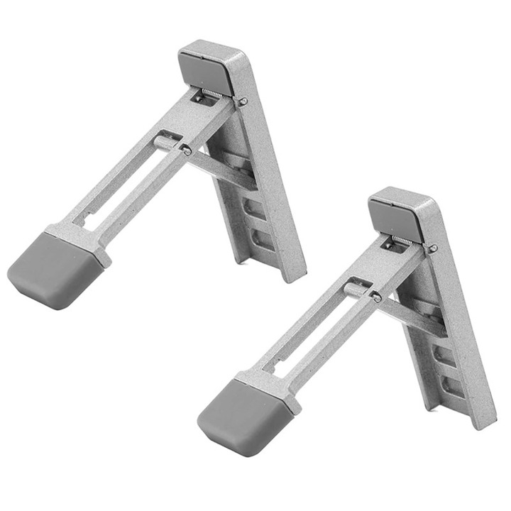 Suport laptop portabil 2 piese, unghi reglabil, argintiu, 6.5x2x0.5cm