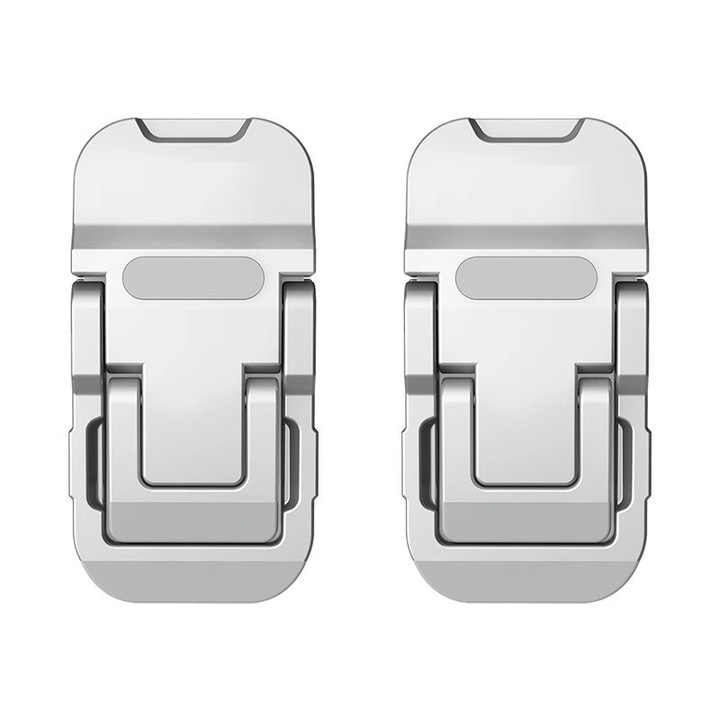 Suport laptop portabil set din 2 bucati, aliaj de zinc, unghiuri ajustabile, 4.5x3x0.7cm, argintiu