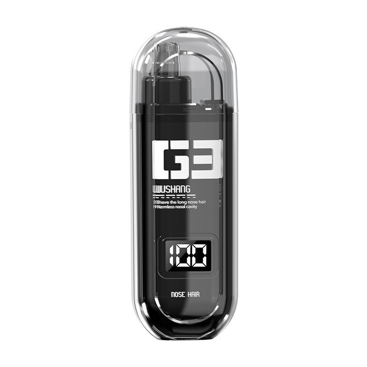 Aparat de tuns parul din nas, sistem de taiere dual, cap rotativ 360, motor 6000 RPM, negru, 12.5x2cm