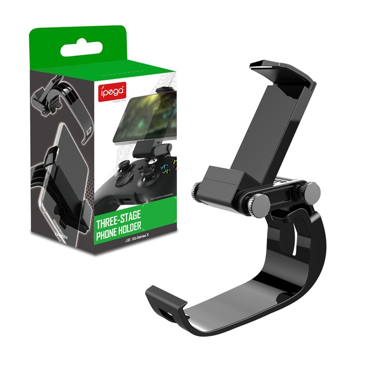 Suport telefon pentru Xbox Series S/X, Ipega, ajustare in 3 trepte, compact, portabil, negru