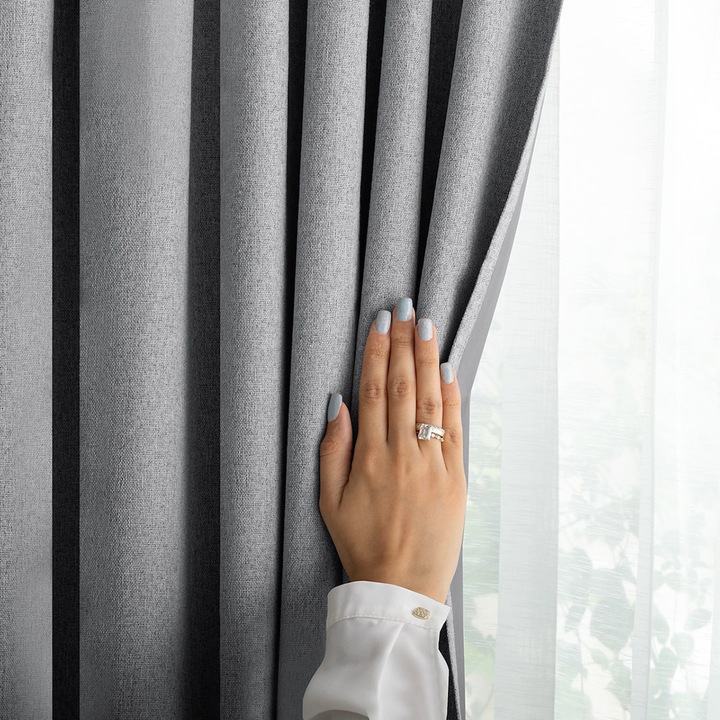 Затъмняваща завеса с многофункционална лента, Kelme, плътност 200 g/m2, 140 x 270 см, тъмносив