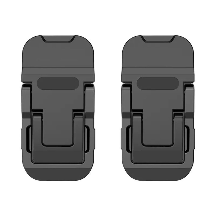Suport laptop portabil set din 2 piese, aliaj de zinc, negru, dimensiuni 4.5x3x0.7cm, unghiuri ajustabile