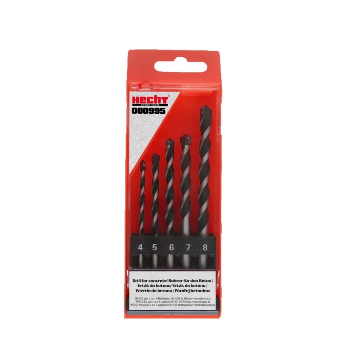 Set de burghie pentru beton, 5 bucati, Hecht 000995