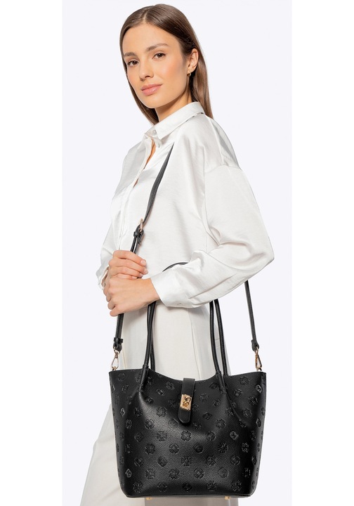 Дамска чанта WITTCHEN, екологична кожа, черна, големи размери