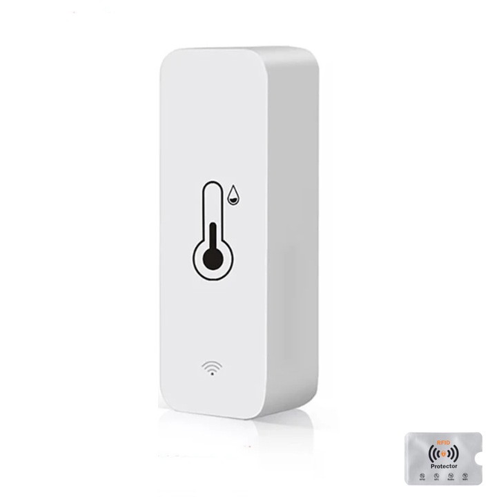 Senzor Smart 2in1, Temperatura si Umiditate, Bluetooth, Compatibil Tuya, Alexa, Google Assistant, 1 Protectie Rfid, UnderShop