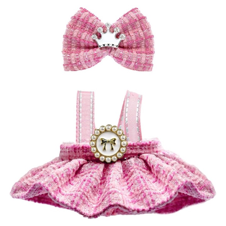 Babaruha szett, Ronyes, 17 cm, rózsaszín szoknya, La BuBu babához