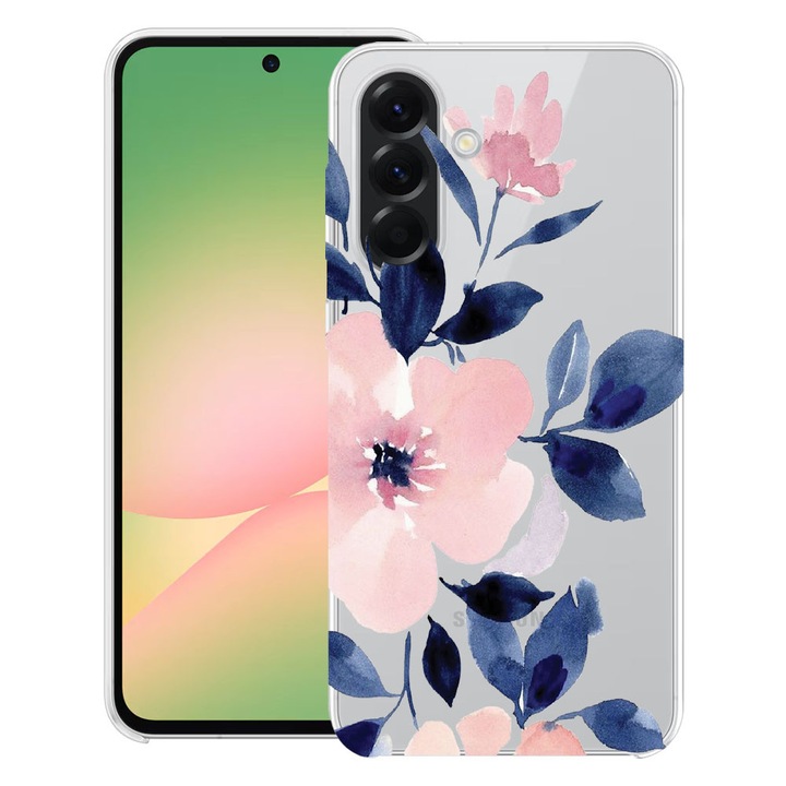 BestCase® Tok Samsung Galaxy A17 5G-hez Pasztell Színek Kollekció Virágok Designnal, Átlátszó Vékony Szilikon, Ütésálló, 2059629 T 506