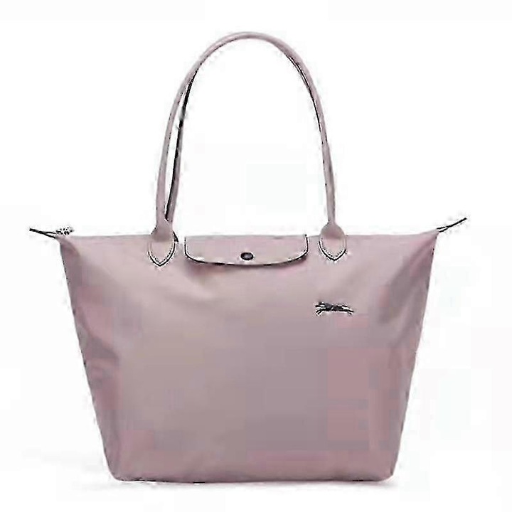 Női táska, klasszikus modell, dombornyomott bőr és vízálló nylon, fehér, a képnek megfelelő méretekkel.