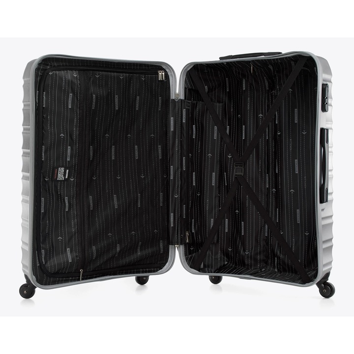 Valiza mare cu identificator WITTCHEN, ABS, gri, 10,6x6,5cm