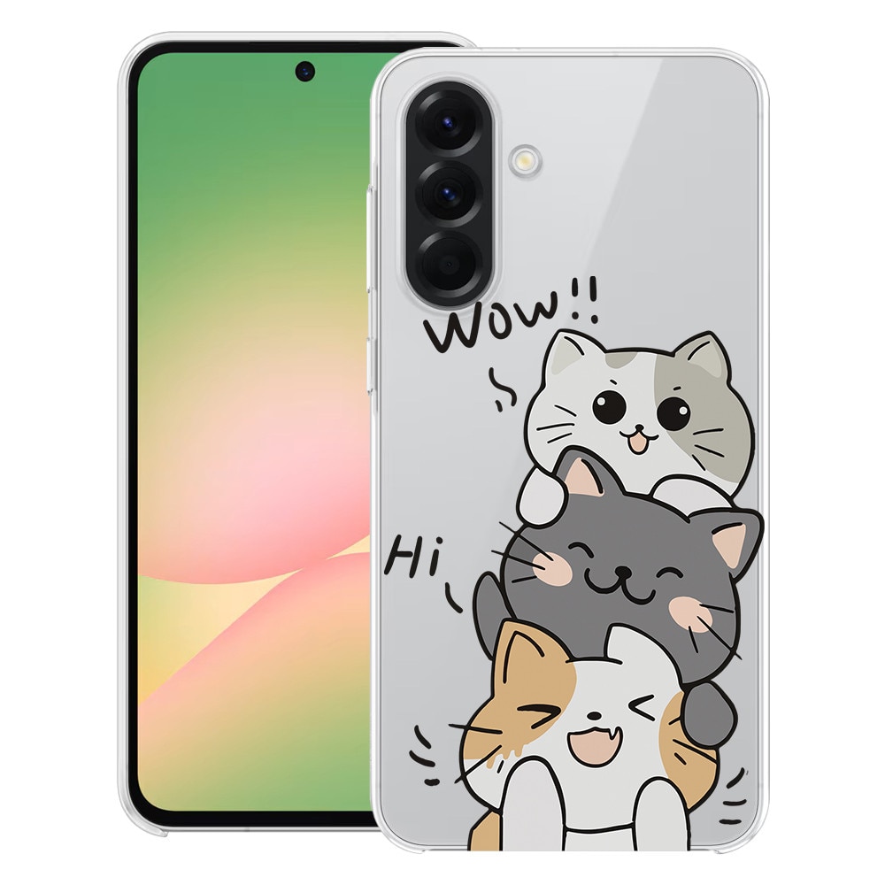 BestCase® Husa pentru Samsung Galaxy A17 5G cu Design Cat Wow, Clear Slim Silicon, Antisoc, 2059629 T 1855