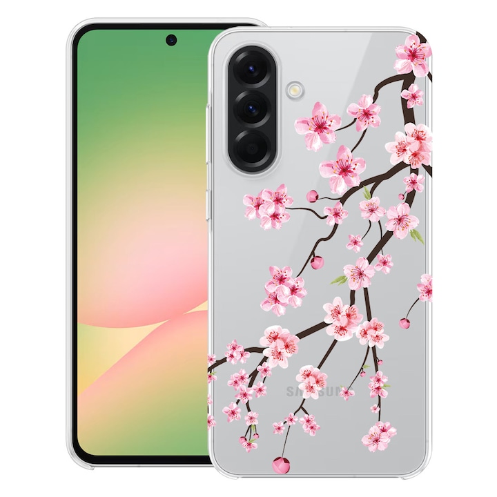 BestCase® Husa pentru Samsung Galaxy S25 FE cu Design Japan Cherry tree, Clear Slim Silicon, Antisoc, 2041145 T 1475