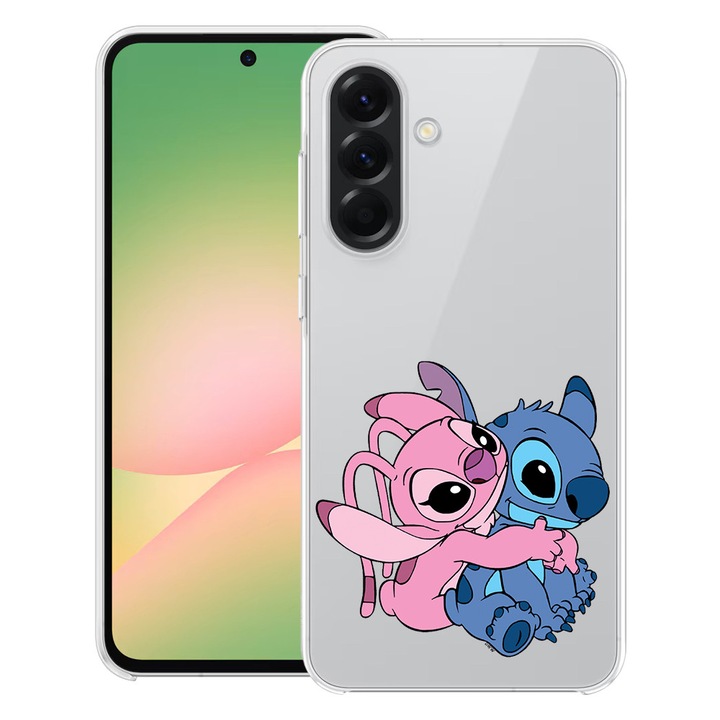 BestCase® Tok Samsung Galaxy A17 5G-hez, angyal ölelő Stitch mintával, átlátszó vékony szilikon, ütésálló, 2059629 T 1842