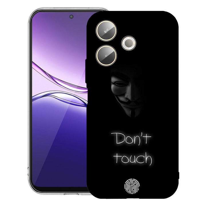 BestCase® Husa pentru Xiaomi Redmi 13x / Poco M6 4G cu Design Don’t Touch My Phone, Clear Slim Silicon, Antisoc, 2052035 T 1167