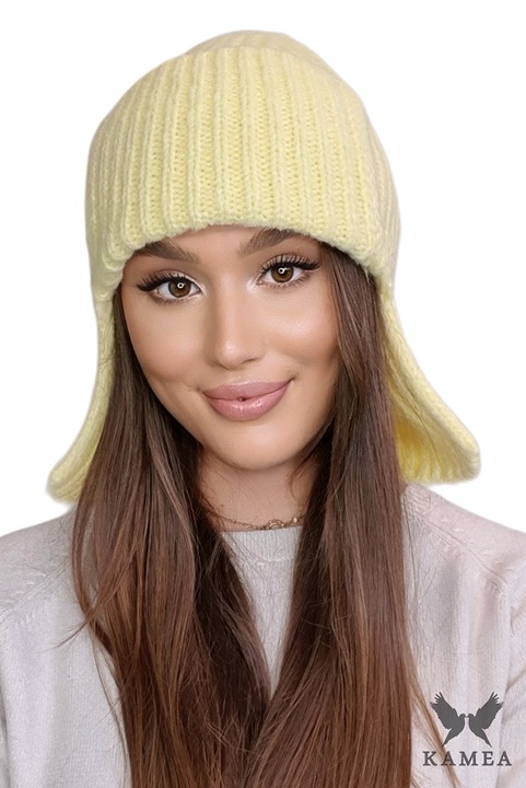 KAMEA téli sapka, sárga, fülekkel, antiallergén, légáteresztő anyagból