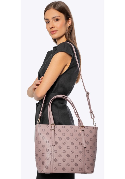 Чанта за пазар от еко кожа, WITTCHEN, розова, с две регулируеми дръжки, практично разпределение