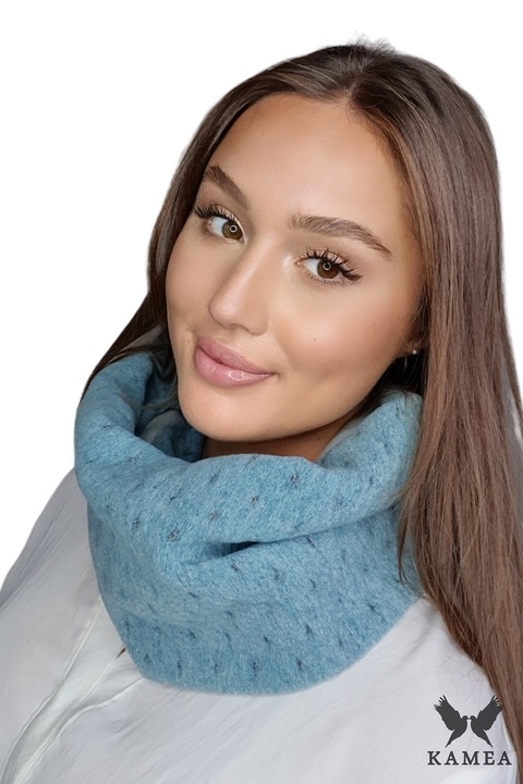 Дамски комин KAMEA, тюркоаз, топъл материал, оригинален дизайнерски модел