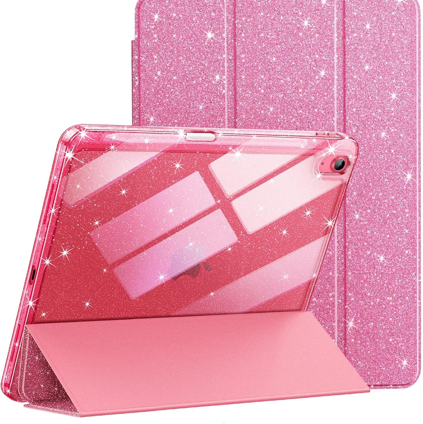 Husa de protectie pentru tableta, potrivita pentru iPad 10th 10.9" 2022/iPad (A16) 11th 2025, functie automata trezire/sleep, cu tava pentru stilouri, Roz