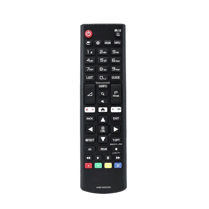 Univerzális távirányító Smart LED TV-hez, fekete, műanyag